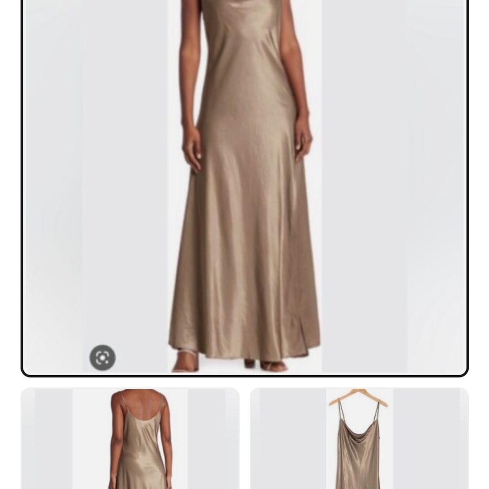 Tov Noir Gold Sleeveless Maxi Dress